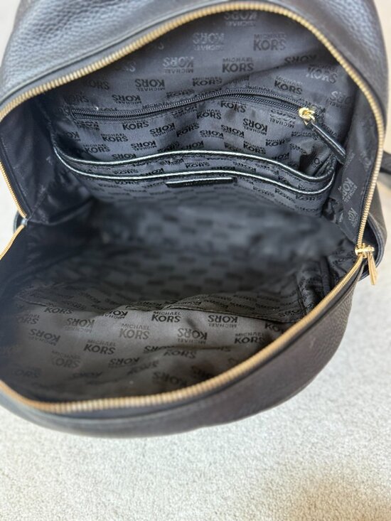 Michael Kors black leather backpack MSRP $299 main image 9